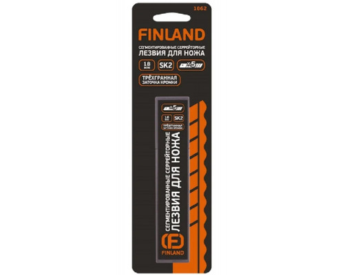 Лезвие для ножа FINLAND 1862 18мм сегментированное вороненое, 5шт.