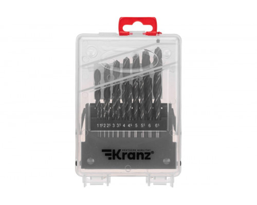 Набор сверл по металлу Kranz KR-91-0636 1-10мм, 19 шт.