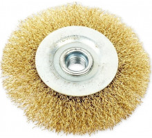 Щетка для УШМ ARNEZI R8043100 плоская 100 мм, M14, латунированная проволока