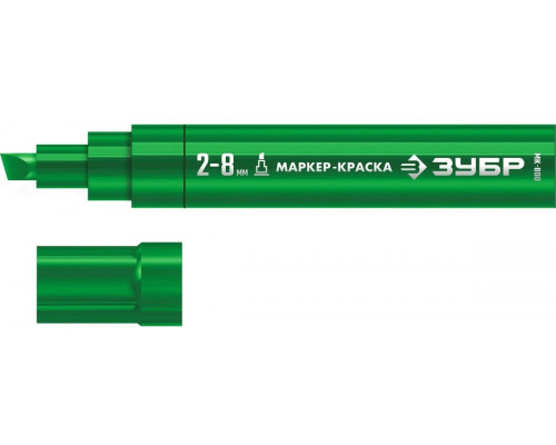 Маркер ЗУБР МК-800 06327-4 клиновидный зеленый экстрабольшой 2-8 мм