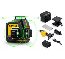 Лазерный уровень STAYER SL-3D #2, 50м, точн. +/-0,5 мм/м, зеленый 34963-2