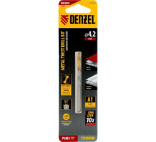 Сверло по металлу Denzel Р6М5, Golden Tip спиральное 4,2x75мм 718230