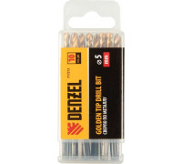 Сверло по металлу Denzel HSS-Tin, Golden Tip 5 мм, 10 шт 717213