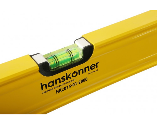 Уровень строительный HANSKONNER HK2015-01-2000 алюминиевый 2000 мм, 3 колбы, магнит