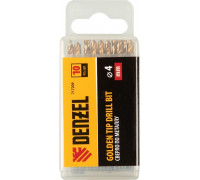 Сверло по металлу Denzel HSS-Tin, Golden Tip 4 мм, 10 шт 717209