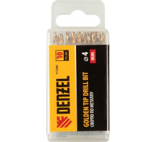 Сверло по металлу Denzel HSS-Tin, Golden Tip 4 мм, 10 шт 717209