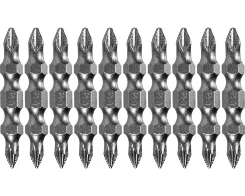 Набор бит Denzel PH2-PH1х45 мм двухсторонних, 10шт. 11674