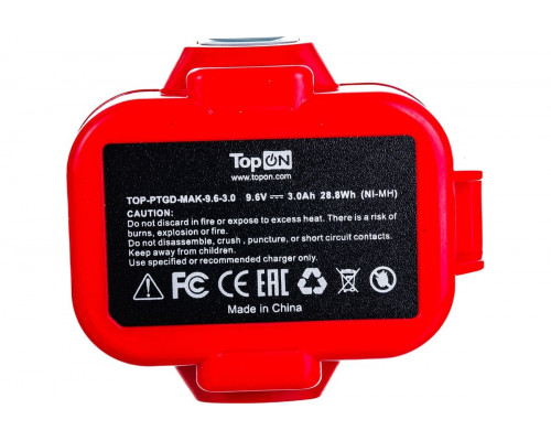 Аккумулятор TopON для Makita DA 9.6В, 3.0Ah (Ni-Mh) TOP-PTGD-MAK-9.6-3.0