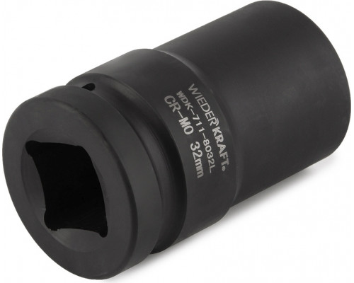 Ударная головка глубокая 6-гранная 1" 32 мм WiederKraft WDK-711-8032L