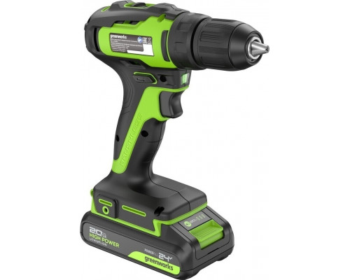 Дрель-шуруповерт аккумуляторная GREENWORKS GD24DD35 24V, АКБ 2Ач и ЗУ 3704007CUA
