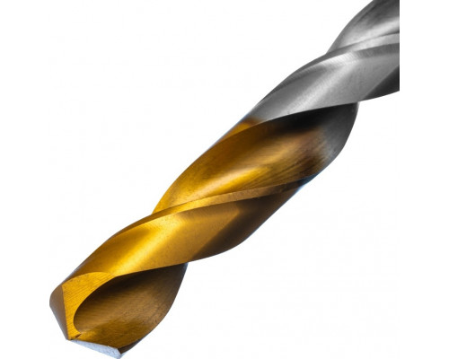 Сверло по металлу Denzel Р6М5, Golden Tip спиральное 12x151мм 718244