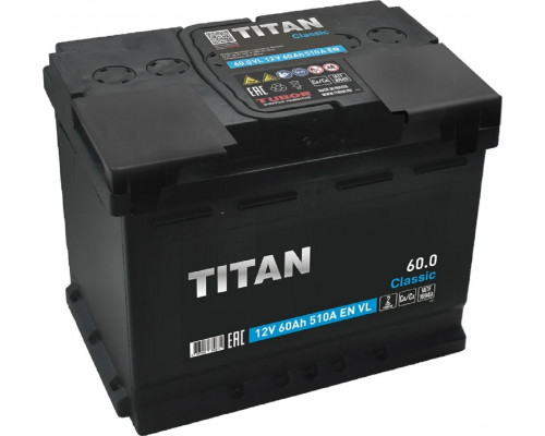 Аккумулятор Titan Classic 6СТ-60.0 VL 510А