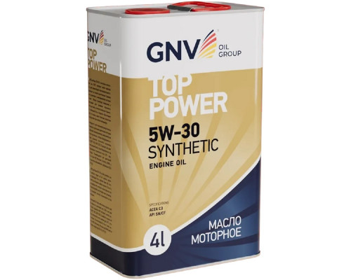 Масло моторное GNV Top Power 5W30 Synthetic 4 л (металл. канистра) GTP1011872020010530004