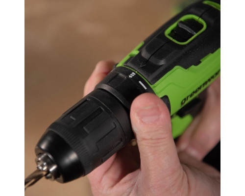 Дрель-шуруповерт аккумуляторная GREENWORKS GD24DD35 24V, АКБ 2Ач и ЗУ 3704007CUA