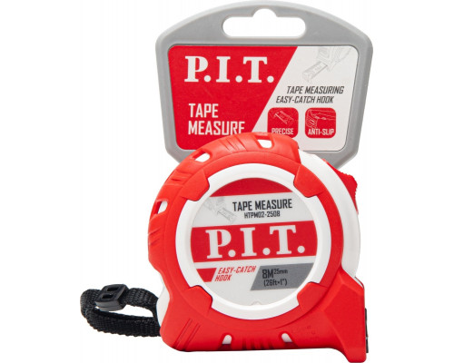Рулетка P.I.T. HTPM02-2508 с фиксатором, 8 м x 25 мм