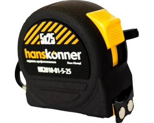 Рулетка HANSKONNER HK2010-01-5-25 с противоударным корпусом softtouch