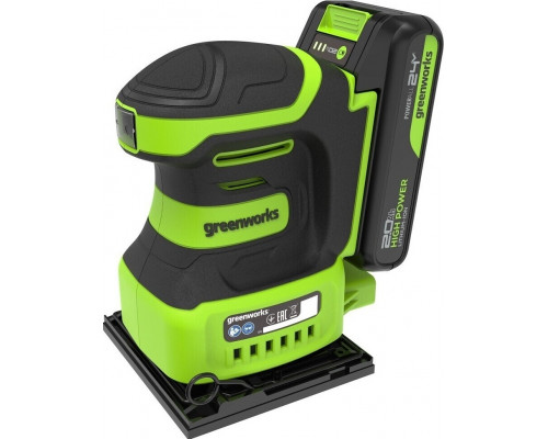 Плоская шлифмашина аккумуляторная GREENWORKS G24SS14 24V, АКБ 2Ач и ЗУ 3100507CUA