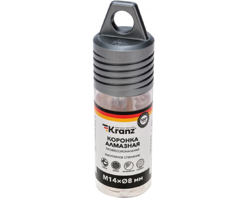 Алмазная коронка для сухого сверления Kranz KR-92-1002 по керамограниту и железобетону М14, 8мм