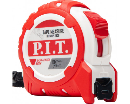 Рулетка P.I.T. HTPM02-2508 с фиксатором, 8 м x 25 мм