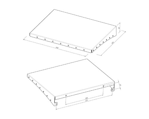 Полка настенная металлическая EMBODIMENT EMB-TB-SH-400x300-B, черная