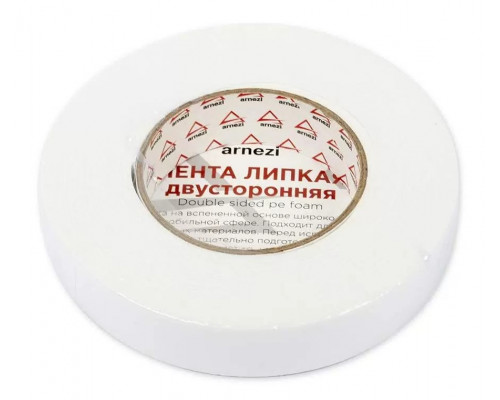 Двусторонняя монтажная лента ARNEZI R8030204 25 мм x10 м на вспененной основе, белая