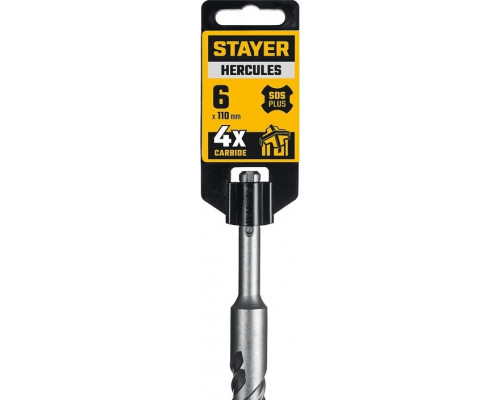 Бур SDS-plus STAYER HERCULES-4X 6x110 мм, PROFESSIONAL 29290-110-06