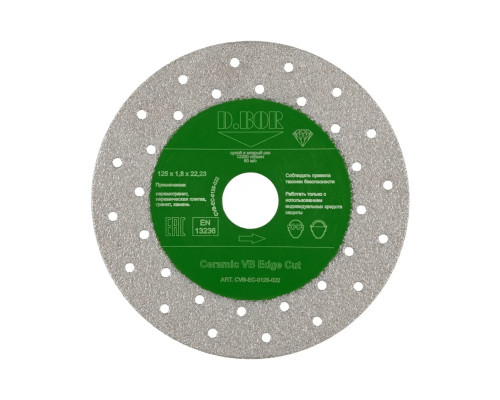 Алмазный диск для резки керамики D.BOR Ceramic VB Edge Cut 125x1,8x22,23 мм (арт. CVB-EC-0125-022) D-CVB-EC-0125-022