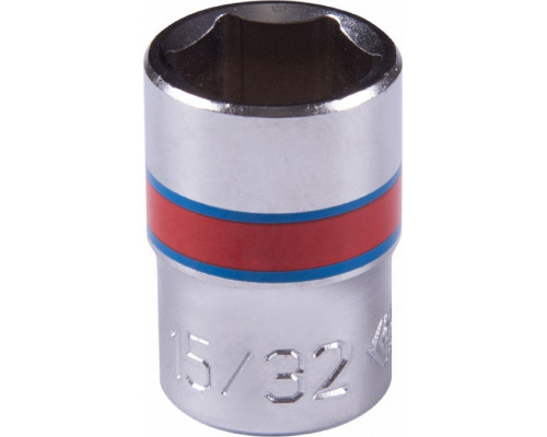 Головка 6-гранная 1/4 дюйма KING TONY 233515S, 15/32 дюйма