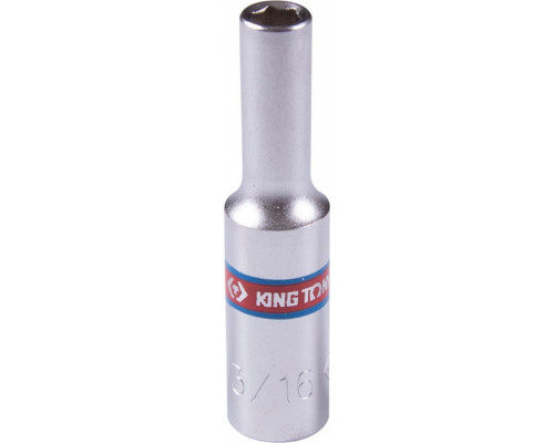 Головка 6-гранная глубокая дюймовая 3/16" с посадкой 1/4" KING TONY 223506S