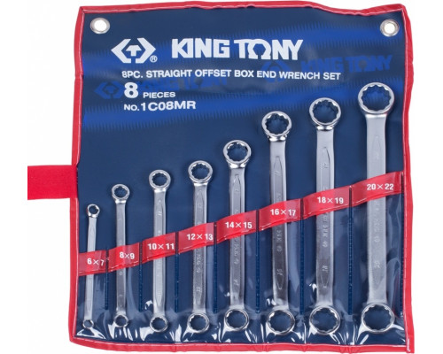 Набор ключей накидных прямых KING TONY 8 предметов 1C08MR