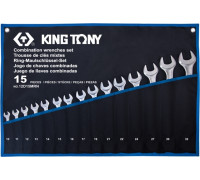 Набор комбинированных ключей KING TONY 12D15MRN 10-32 мм, чехол из теторона, 15 пр.