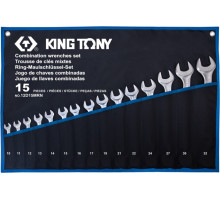 Набор комбинированных ключей KING TONY 12D15MRN 10-32 мм, чехол из теторона, 15 пр.