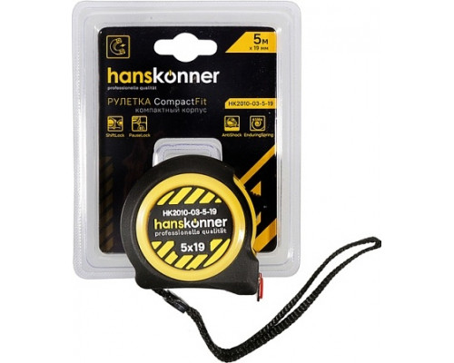 Рулетка HANSKONNER HK2010-03-5-19 с мощным магнитом