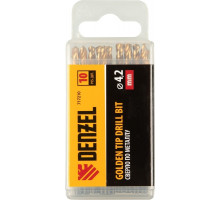 Сверло по металлу Denzel HSS-Tin, Golden Tip 4,2 мм, 10 шт 717210