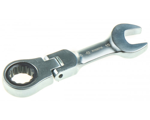 Ключ комбинированный трещоточный ARNEZI R1030715 15 мм шарнирный, короткий