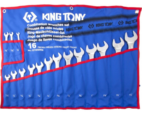 Набор ключей комбинированных KING TONY 1216SRN, 16 предметов