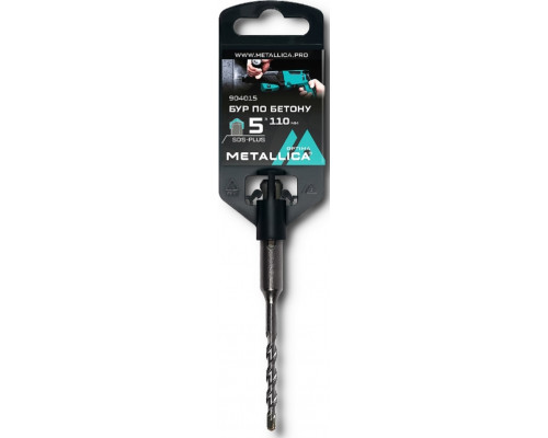 Бур SDS-plus METALLICA Optima 5х110/50 мм по бетону напайка с центром, 2 спирали 904015