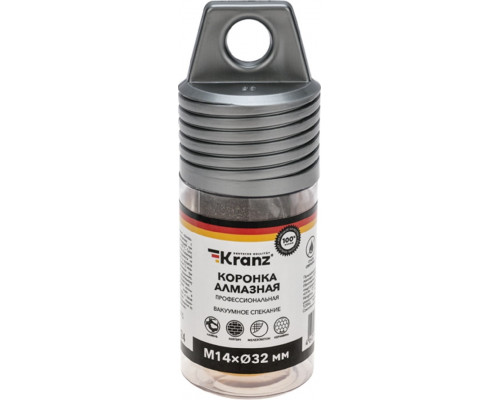 Алмазная коронка для сухого сверления Kranz KR-92-1015 по керамограниту и железобетону М14, 32мм