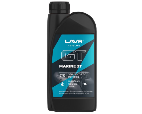 Масло для 2-тактных лодочных моторов LAVR MOTO GT Marine 2T FC, 1 л Ln7797