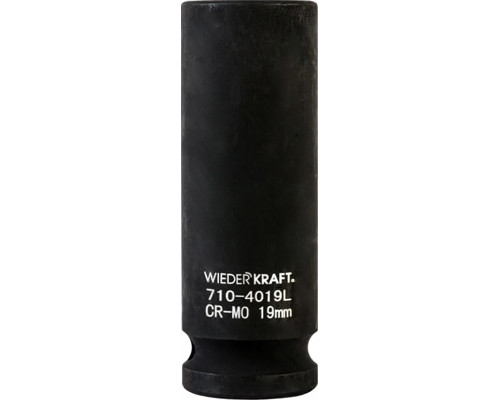 Ударная головка глубокая 6-гранная 1/2" 19 мм WiederKraft WDK-710-4019L