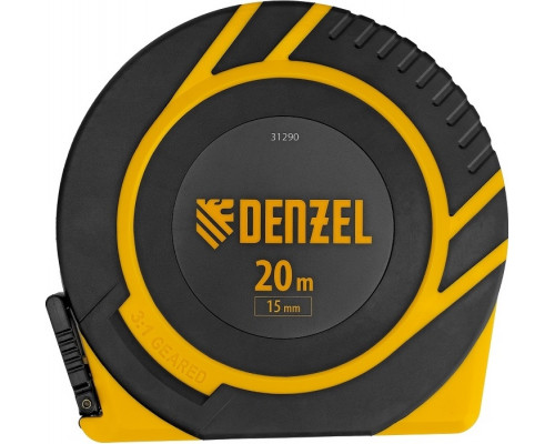 Рулетка геодезическая Denzel 20 м х 15 мм, закрытый корпус, фиберглассовая лента 31290