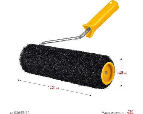 Валик малярный стержневой STAYER PUTTY 80 мм, 240 мм, 8 мм ручка, для шпатлевки 03642-24