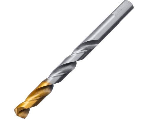 Сверло по металлу Denzel Р6М5, Golden Tip спиральное 11x142мм 718243