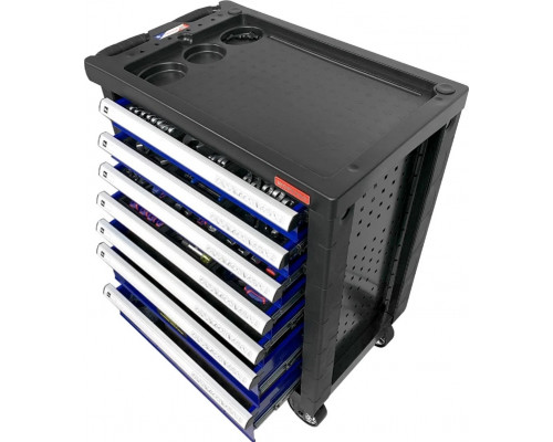 Тележка инструментальная WORKPRO WP285002B, 7 ящиков с 9 ложементами