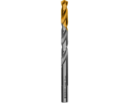 Сверло по металлу Denzel Р6М5, Golden Tip спиральное 9x125мм 718241