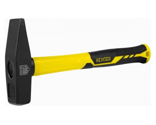 Молоток слесарный BERGER BG1515 кованый, фиберглассовая рукоятка, 800 г. 345 мм