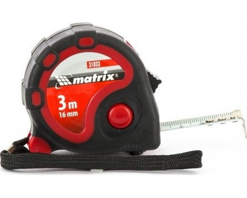 Рулетка MATRIX 31033 Status 3 Fixations, 3 м х 16 мм