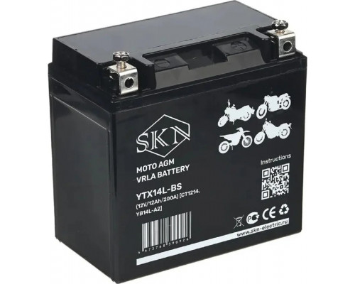 Аккумулятор SKN YTX14L-BS 12V/12Ah/200А для мототехники 025274