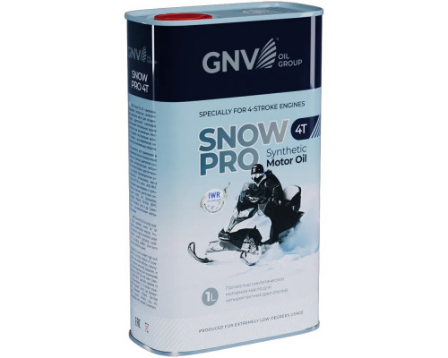 Масло для снегоходов GNV SNOW PRO 4T 1 л, синтетическое (металл. канистра) GSP4T121116201654040001