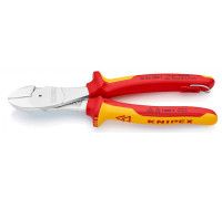 Бокорезы диэлектрические KNIPEX KN-7406200TBK особо мощные vde, 200 мм, хром, 2-комп. ручки
